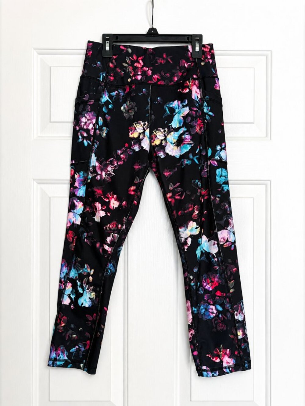 Avia Floral High Rise Pocket Leggings Size Small Athletic Workout Yoga - Picture 2 of 4